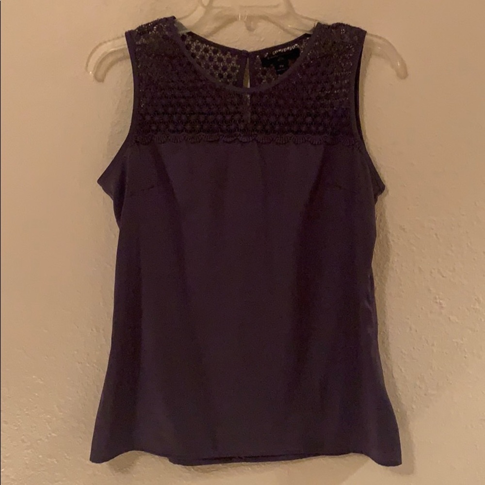 Purple work cami with lace top